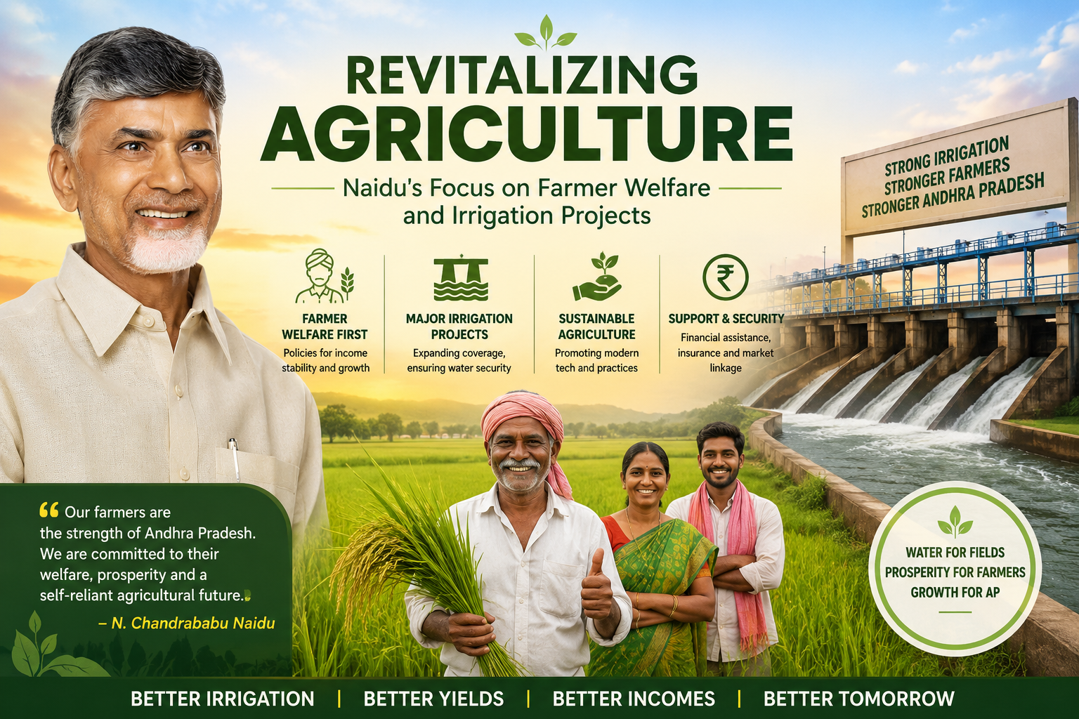 Revitalizing Agriculture: Naidu’s Focus on Farmer Welfare and Irrigation Projects