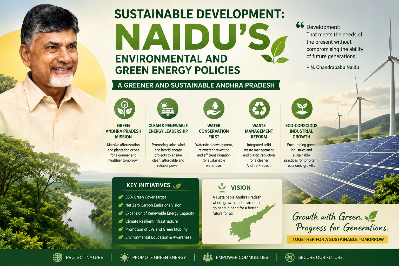 Sustainable Development: Naidu’s Environmental and Green Energy Policies