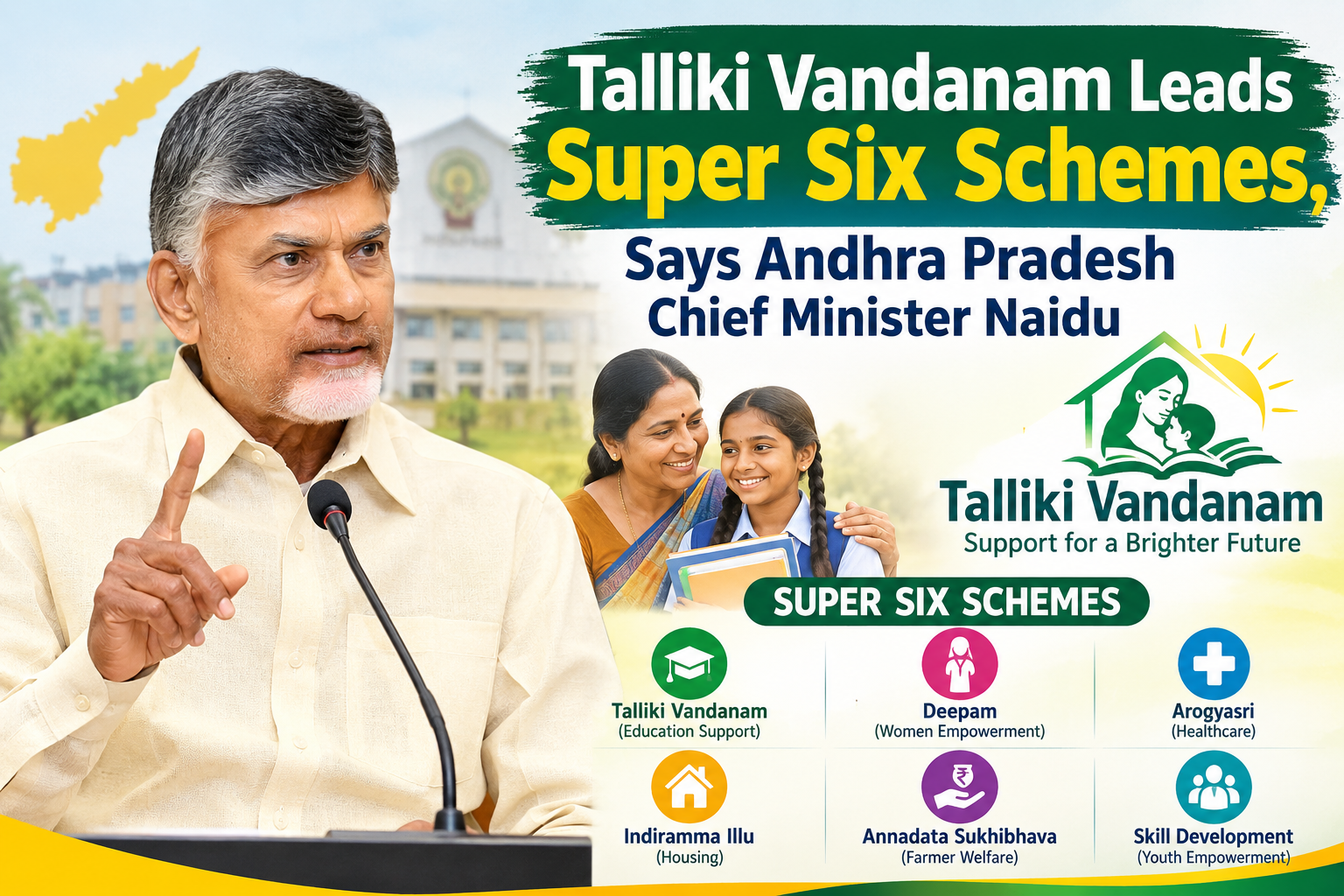 Talliki Vandanam Leads Super Six Schemes, Says Andhra Pradesh Chief Minister Naidu