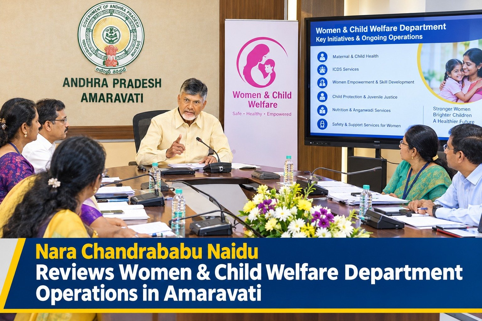 Nara Chandrababu Naidu Reviews Women & Child Welfare Department Operations in Amaravati